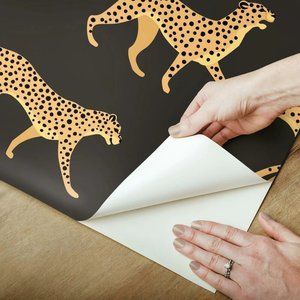 Cheetah peel-and-stick wallpaper